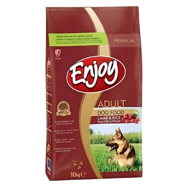 Enjoy Kuzulu ve Pirinçli Yetişkin Köpek Maması 10 kg