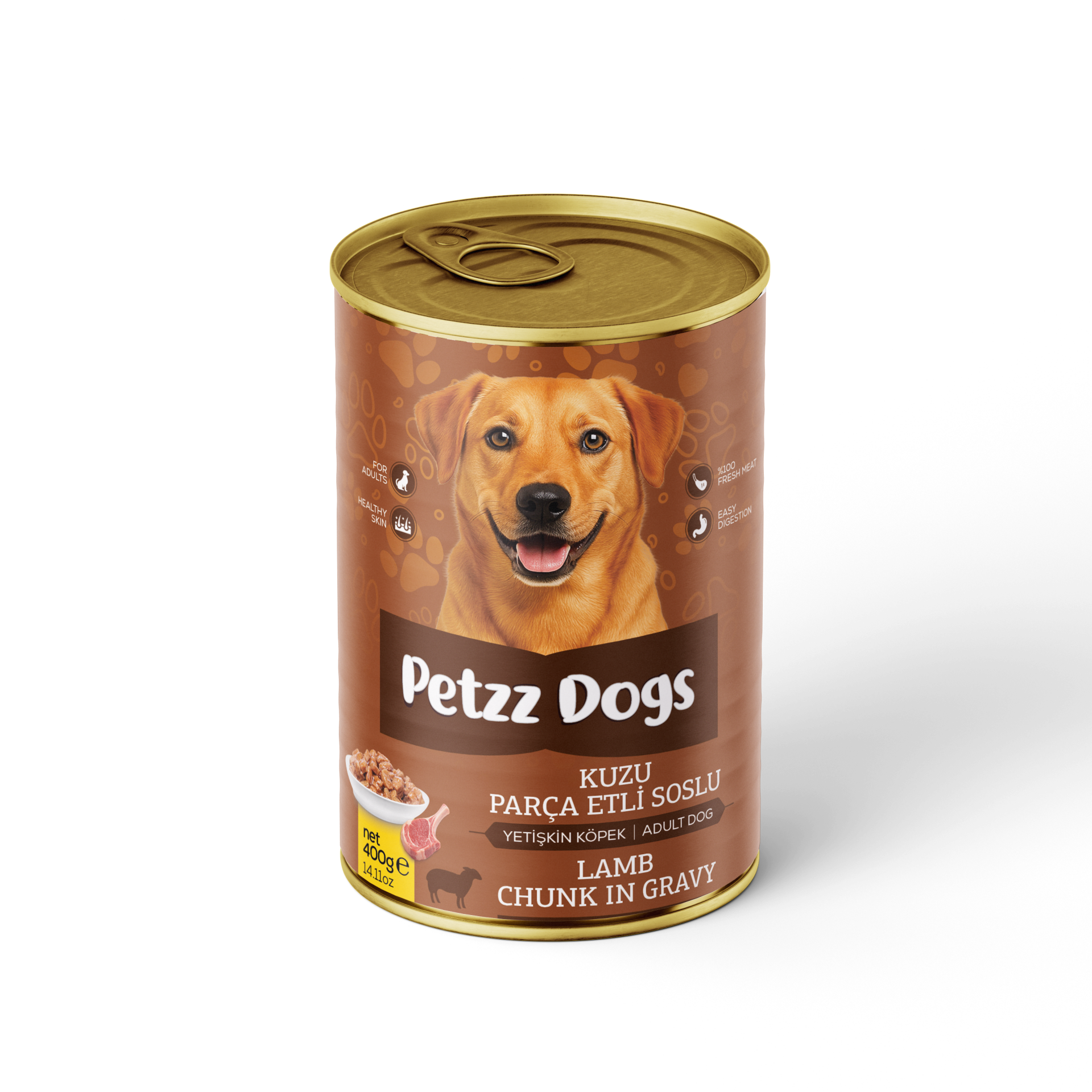 PetzzDogs Kuzu Etli Yetişkin Köpek Konservesi 400 Gr